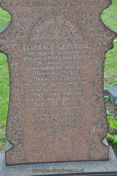 Porter - William, Mary Ann & dau Florence Gertrude