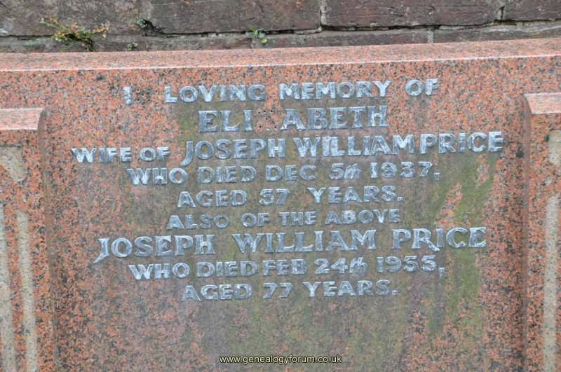 Price - Joseph William, Elizabeth