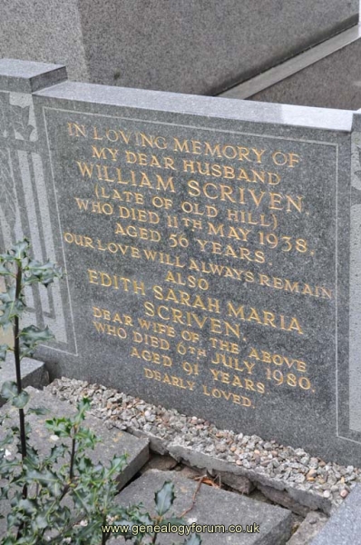 Scriven - William, Edith Sarah Maria
