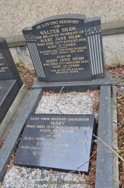 Shaw - Walter, Mary Jane & dau Mary, Edith, Millicent
