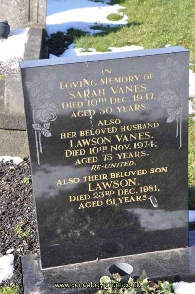Vanes - Lawson, Sarah & son Lawson