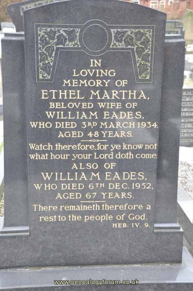 Eades - William, Ethel Martha
