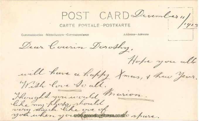 a5 - To cousin Dorothy from Marion (Hodgetts)
