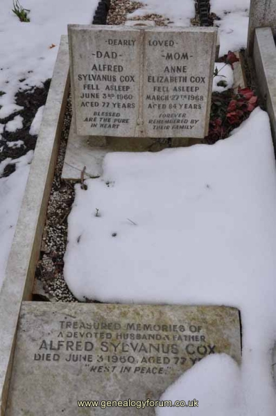 Cox - Alfred Sylvanus, Anne Elizabeth
