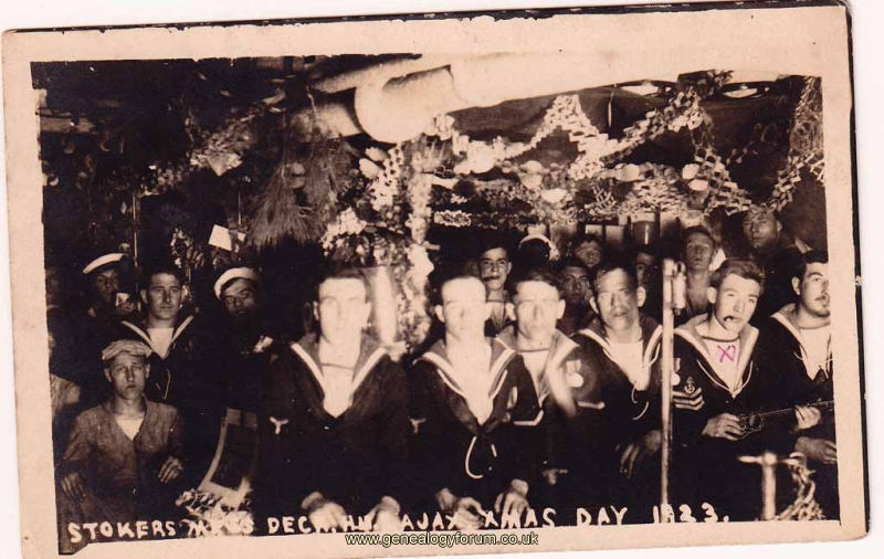 Stokers aboard H.M.S.AJAX ...Christmas 1923