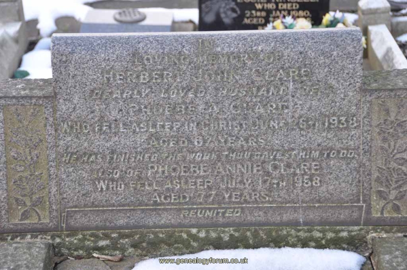 Clare - Herbert John, Phoebe Annie