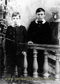 Tom Bradley (son of Josiah & Ketura) & cousin Bert Bradley both abt 10yrs old