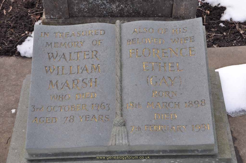 Marsh - Walter William, Florence Ethel (Gay)
