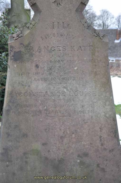 Pegg/Chappell - Frances Kate & Constance Louise (daug of Henry & Mary Ann)