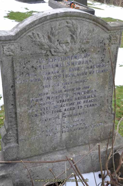 Sanders - William, Emily & son Pte Arthur Sanders (KIA)