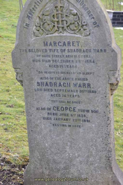 Warr - Shadrach, Margaret & son George