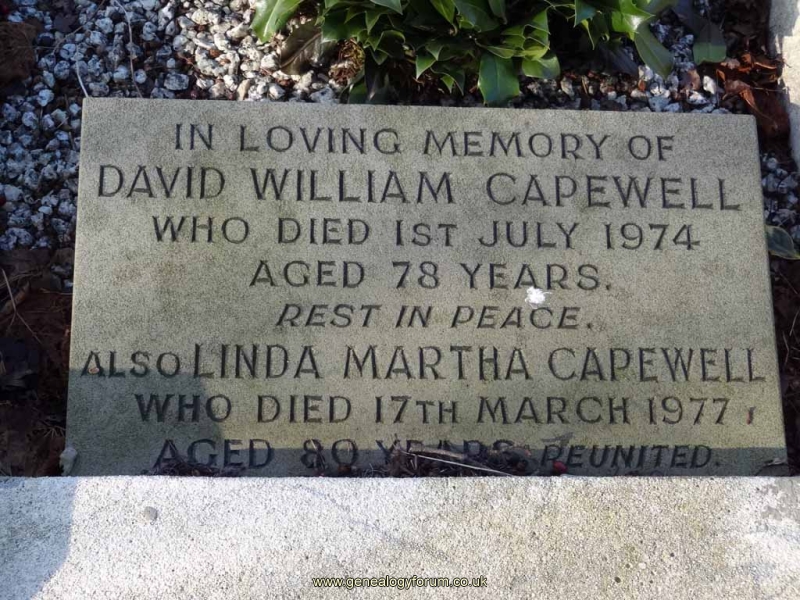 Capewell - David William & Linda Martha