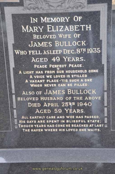 Bullock 1 - James, Mary Elizabeth