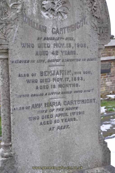 Cartwright - William, Ann Maria & son Benjamin