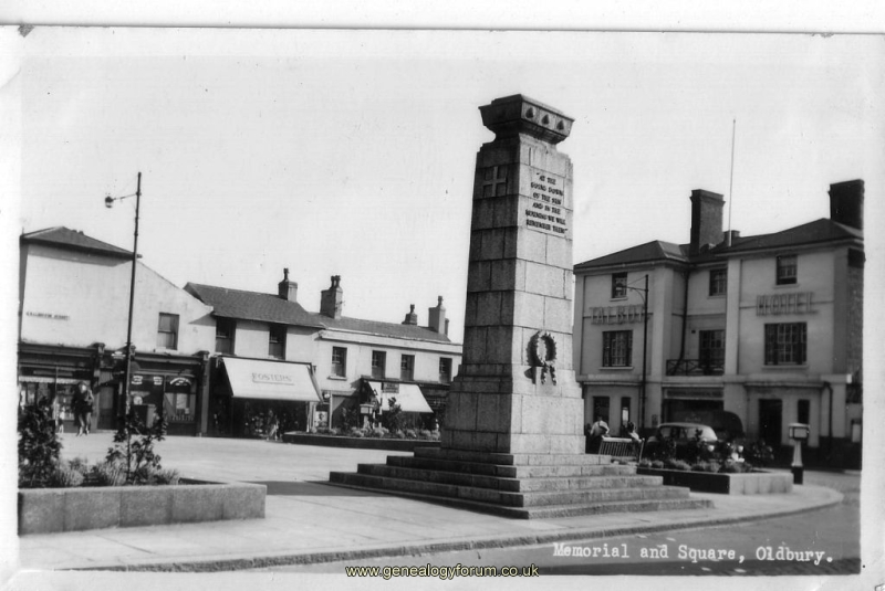 007a Oldbury - Memorial and Square (dated 1938 on reverse)