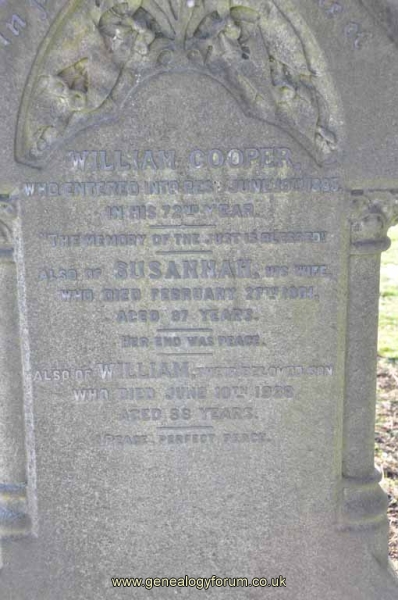 Cooper - William, Susannah & son William