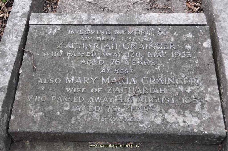 Grainger - Zachariah, Mary Maria