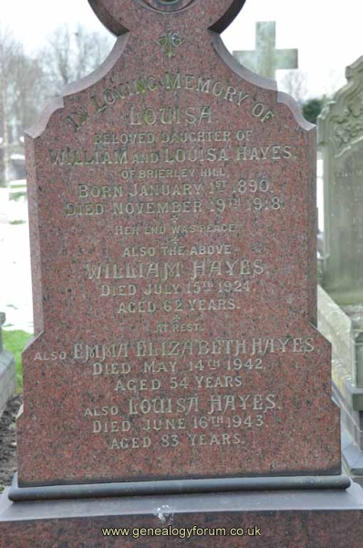 Hayes - William, Louisa & daug Louisa, Emma Elizabeth