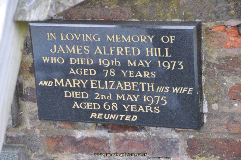 Hill - James Alfred, Mary Elizabeth