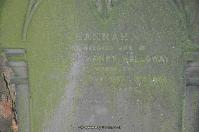 Holloway - Hannah (wife of Joseph Henry)