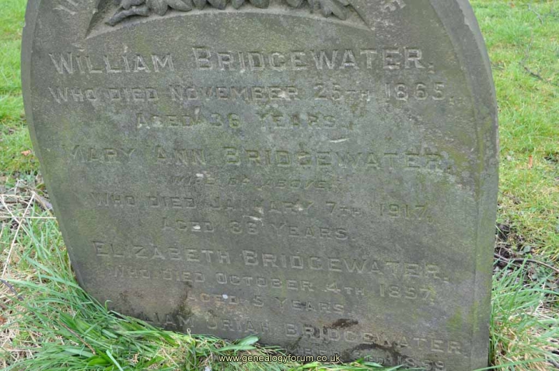 Bridgewater - William, Mary Ann & Elizabeth & William Uriah