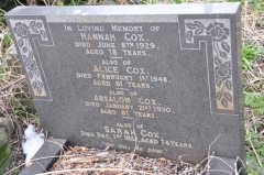 Cox - Hannah, Alice, Absalom, Sarah