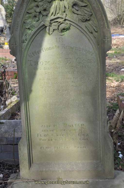 Cox - Thomas E, Jemima & Walter (husband of Flora Louise)