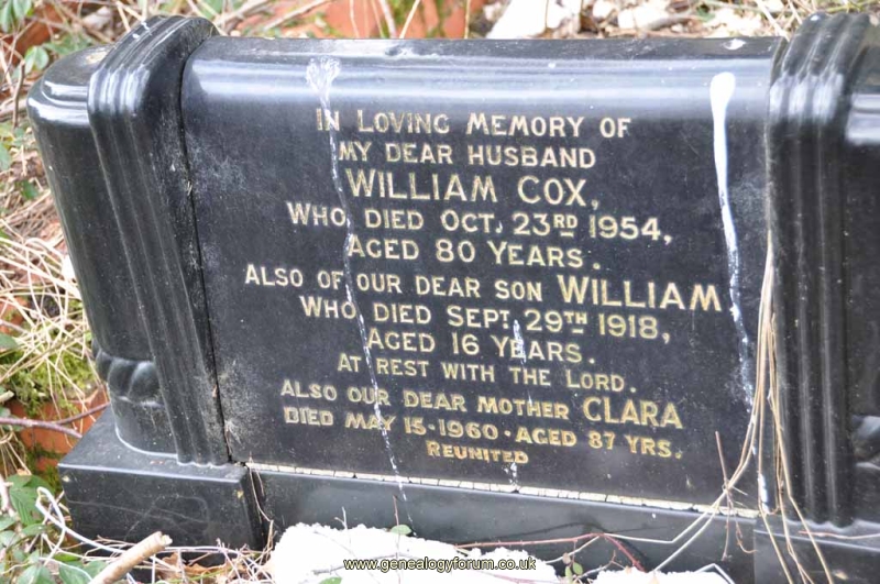 Cox - William, Clara & son William