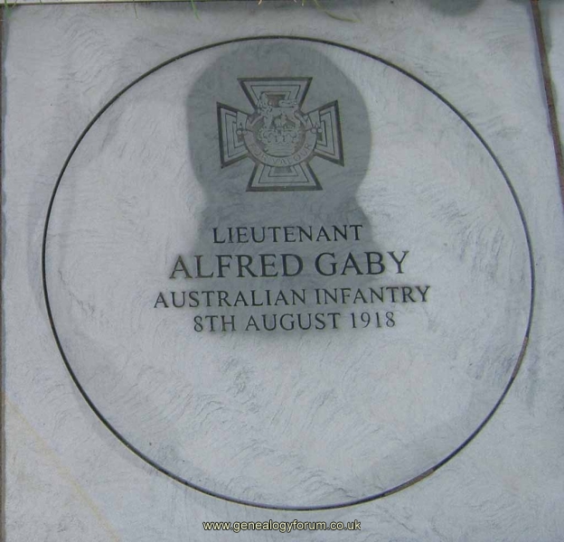 Australian WW1 VCs/Alfred Gaby - Lieutenant