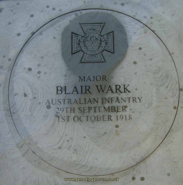 Australian WW1 VCs/Blair Wark - Major