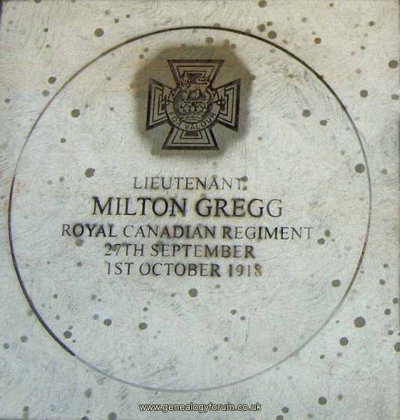 Australian WW1 VCs/Milton Gregg - Lieutenant
