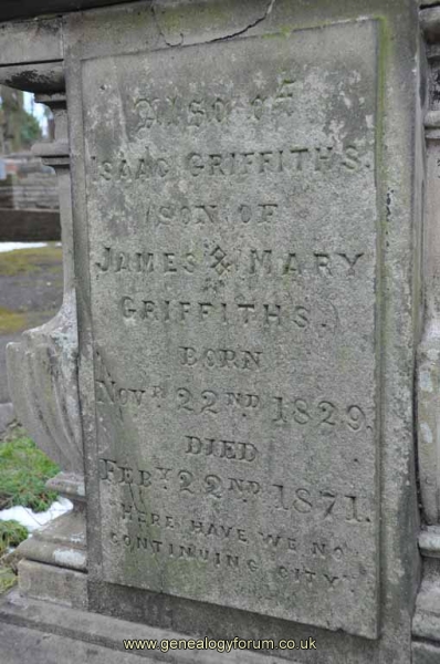 Griffiths 1 - Isaac (son of James & Mary)