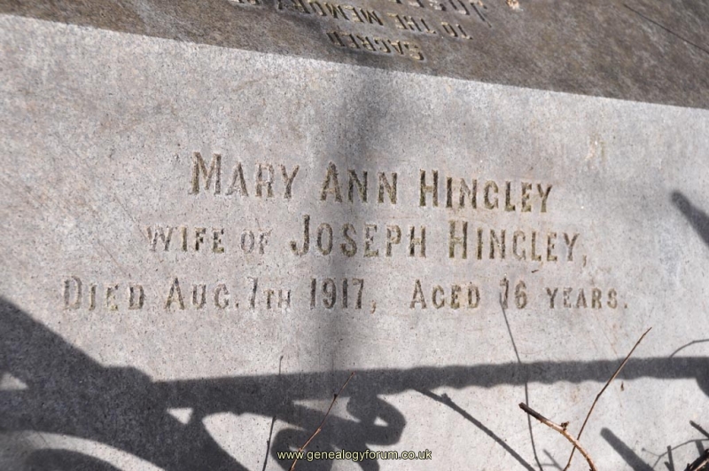 Hingley 1 - Mary Ann (wife of Joseph)
