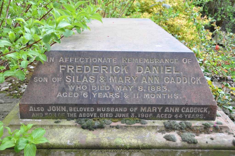 Caddick 1 - Frederick & John (husband of Mary Ann)