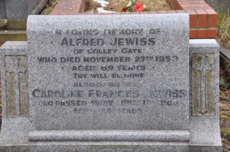 Jewiss - Alfred, Caroline Frances