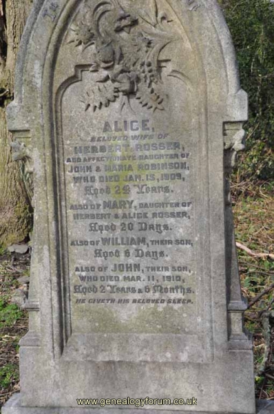 Rosser - Alice (wife of Herbert) & kids Mary, William, John