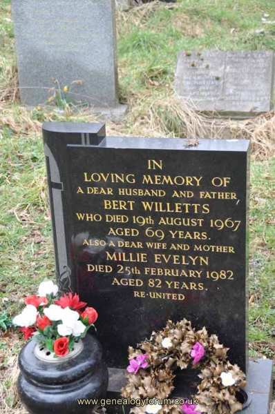 Willetts - Bert, Millie Evelyn