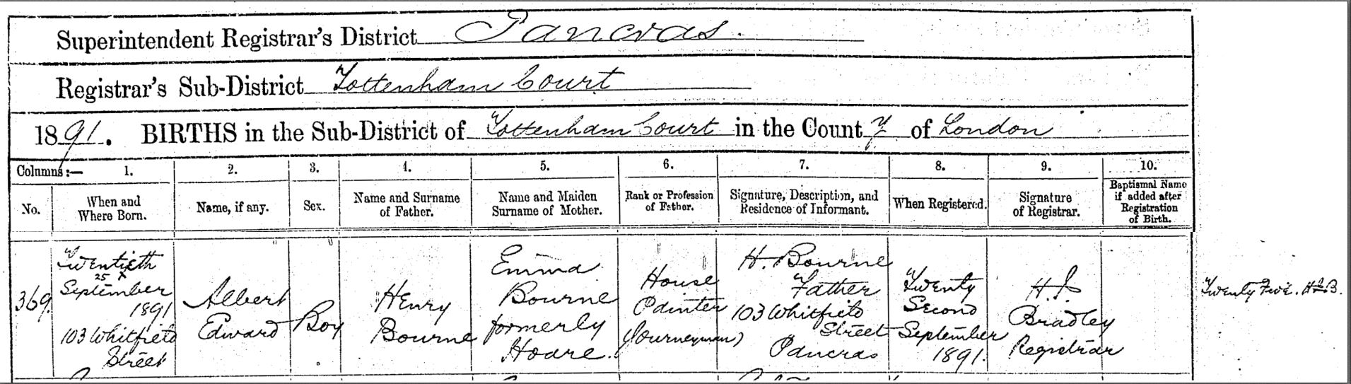 1891 Birth & Death Edward Albert Bourne.jpg