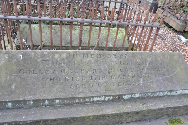 thomas of colley orchard house, cradley died 17 march 1872 age 69