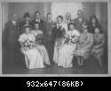 Family wedding photo...... wedding of Leslie Edward GREAVES (1913-1995) to Irene ASKEW  in Birmingham 1944

From the left.. Ernest Edward GREAVES, HIlda GREAVES ( wife of Albert Ernest GREAVES), unknown man?? , Leslie GREAVES, Irene ASKEW, Mr ASKEW, Leonard Arthur GREAVES & his wife Elsie EMERY
bridesmaids are Rene's three sisters.. then seated are Mrs ASKEW and Tossie GREAVES ( maiden name Florence M ROUND)