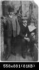 Ernest Edward GREAVES ( 1874-1966) is seated ... on his lap is his son Albert Ernest GREAVES (1902-1972)
standing is William PETERS
Photo taken in Coralie Street, Birmingham